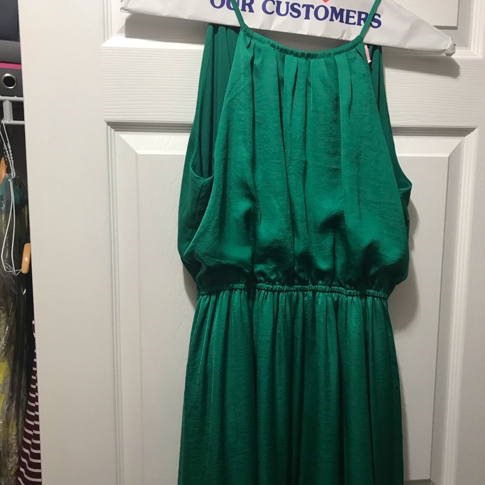 Emerald Green cocktail dress, high-low hem line